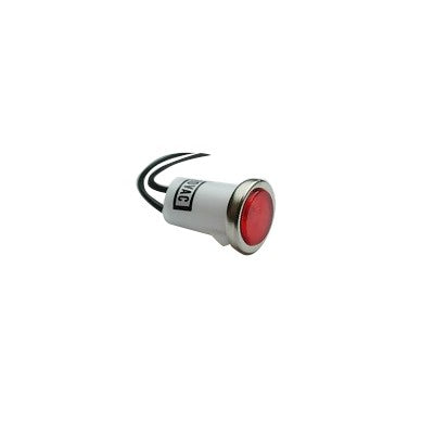 125VAC Neon Indicator Light, 6" Leads,  Short lens  - Red (11-2270)
