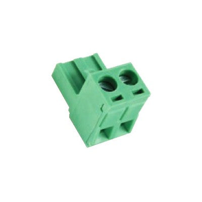 Pluggable Terminal Block - 5mm, 2 Position, Right Angle (25-E800-02)