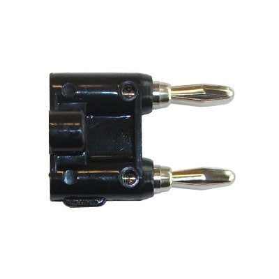 Dual Banana Plug 14AWG - Nickel/Black plastic (377-421)