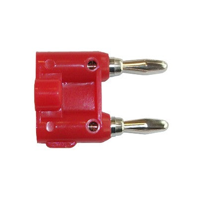 Dual Banana Plug 14AWG - Nickel/Red plastic (377-422)