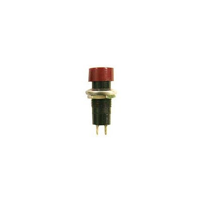 Push Button Switch - SPST 3A (ON)-OFF, Red round cap (456-612)