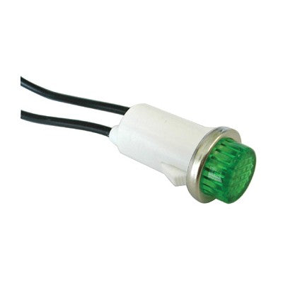 120 VAC Neon Indicator Light - Raised Green Lens (55-485-1)