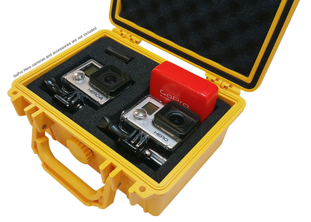 IBEX Protective Case 1100 with foam, 8.3 x 6.6 x 3.5", Yellow (IC-1100YL)