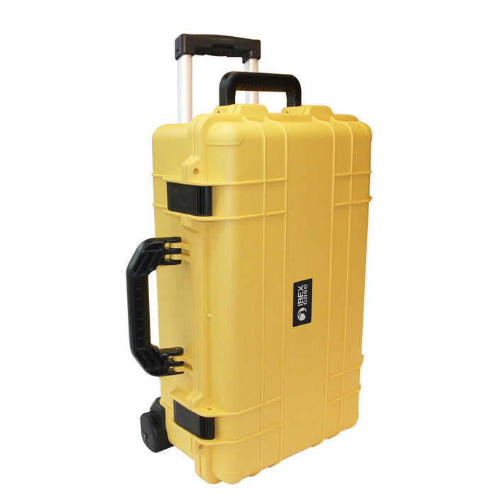 IBEX Protective Case 1800 with foam, 21 x 14 x 8.8", Yellow, with Wheels (IC-1800YLW)