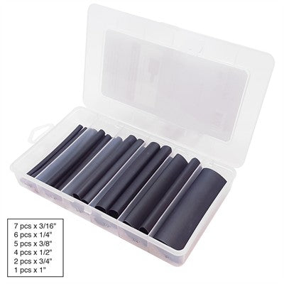 Heat Shrink Kit, 3:1 Black, 25 Pieces (HSK-3100)