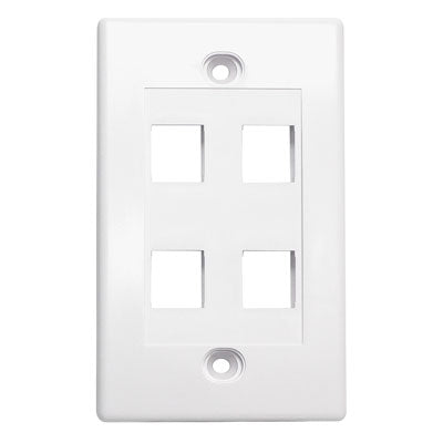 Blank Wall Plate - 4 Ports (100-404A)