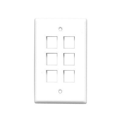 Blank Wall Plate - 6 Ports (100-406)