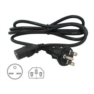 3 Conductor Power Cord - NEMA6-15P to IEC320-C13 socket, Black, 6 ft (138-546)