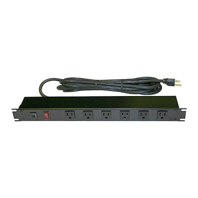 6 Outlet (Rotated) Rackmount Power Bar, Front Facing, Black, 6ft cord (1582H6A1BKRA)