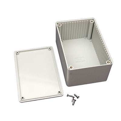 Flame Retardant ABS Plastic Enclosure - 120 x 80 x 59mm - Grey, Card Guide (1591TGY)