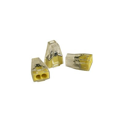 Push Wire Connector - 2 Cond Yellow, 10pcs (1632-14)