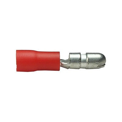 Male Red Bullet Crimp Connector, 22-18 AWG, 0.157", Pkg/100 (1758-CS)