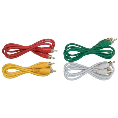 RCA Plug to RCA Plug Cable - Nickel, 3ft, Pkg/4 colors (210-153)