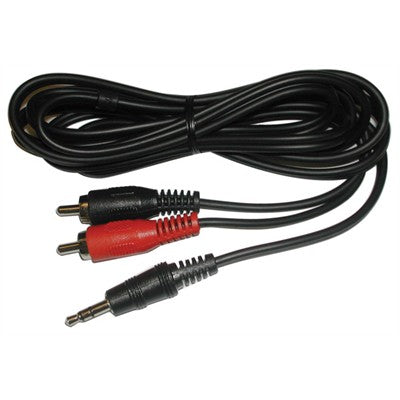 3.5mm Stereo Plug to 2 x RCA Plugs - Nickel, 6ft Y Cable (211-320)