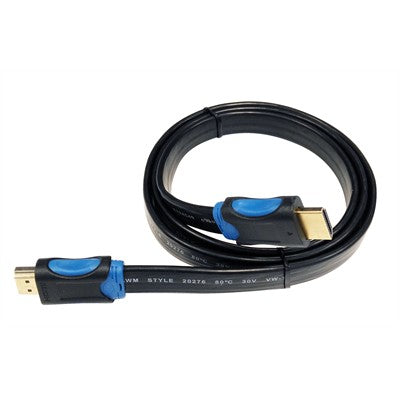 Flat High Speed HDMI Cable with Ethernet M-M, 0.5m (214-47005)