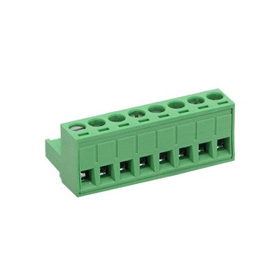 Pluggable Terminal Block - 5mm, 8 Position, Right Angle (25-E800-08)