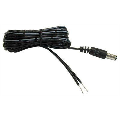 Coaxial Power DC Cable - 2.5 x 5.5mm Plug to Wire Leads, 6ft 22AWG (310-905)