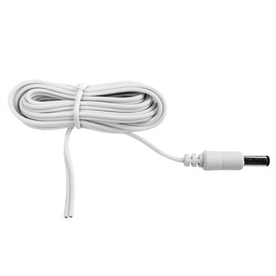 Coaxial Power DC Cable - 2.1 x 5.5mm Plug to Wire Leads, 6ft 22AWG, White (310-905W-A)