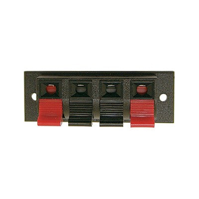Speaker Terminals - 4 Push Type Terminals mounted on flat plastic plate (317-204)
