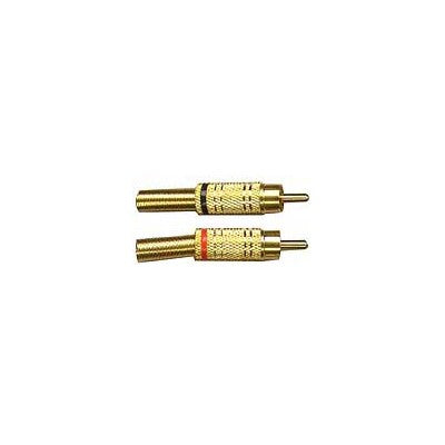 RCA Plug - Gold plated / strain relief, 5.5mm, Red & Black, Pkg/2 (351-108-2)