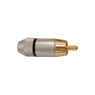 RCA Plug - Shielded, Aluminum for RG59, 6mm, Black, Pkg/10 (351-146-10)