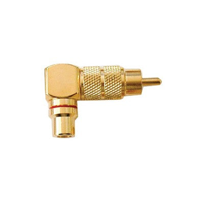RCA Plug to Jack - Gold plated, Right Angle, Red band (351-242)