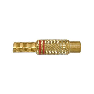 RCA Jack Inline - Gold plated / strain relief, Red, 5.5mm, Pkg/10 (351-507-10)