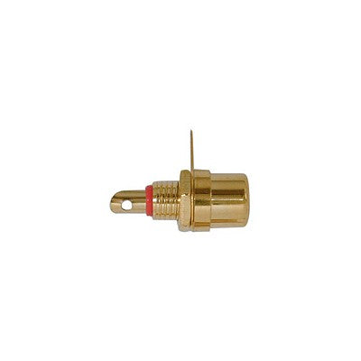 RCA Jack Chassis - Gold plated, Red Insert, Pkg/10 (351-703-10)