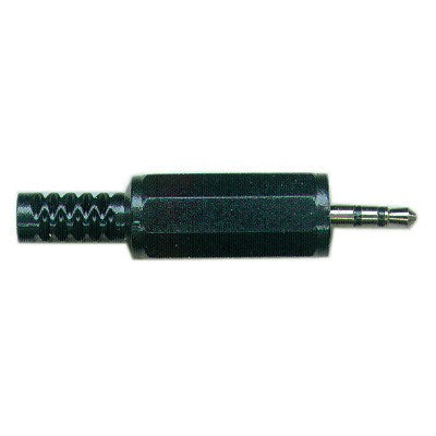 2.5mm Stereo Plug - Plastic, Black, strain relief (352-215-1)