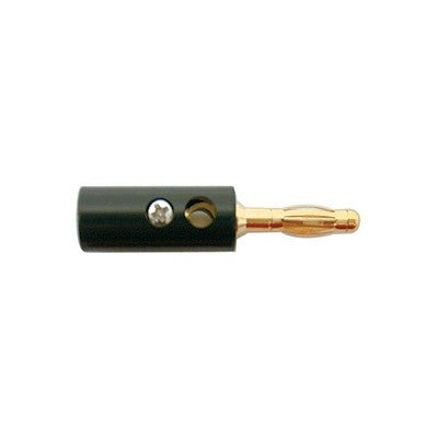 Banana Plugs, 12AWG - Gold/Black plastic, Pkg/10 (370-301-10)