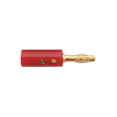 Banana Plugs, 12AWG - Gold/Red plastic, Pkg/10 (370-302-10)