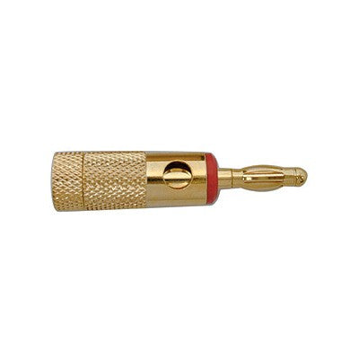 Banana Plugs, Heavy duty 8AWG - Gold/Red band, Pkg/10 (370-322-10)