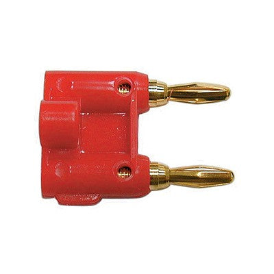 Dual Banana Plug 14AWG - Gold/Red plastic (377-442)