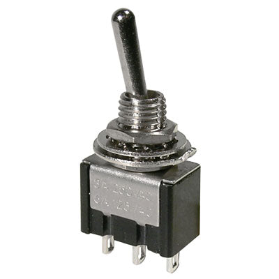 Submini Toggle Switch - SPDT 5A, ON-OFF-ON, PCB Mount (41-265-0)