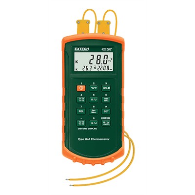 Dual Input Thermometer with Alarm, Type J/K (421502)
