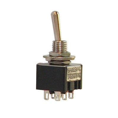 Mini Toggle Switch - DPDT 6A, ON-ON, Pkg/10 (451-305-10)