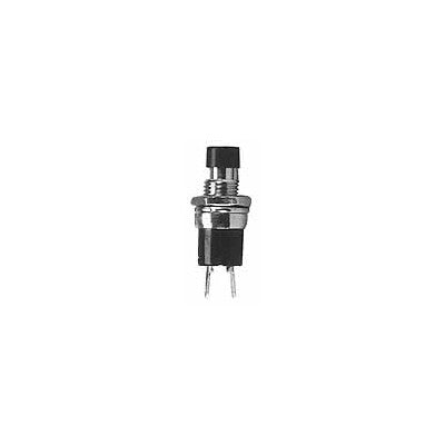 Push Button Miniature Switch - SPST 1A OFF-(ON), Momentary, Black Cap (456-101)