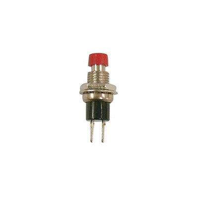 Push Button Miniature Switch - SPST 1A OFF-(ON), Momentary, Red Cap (456-102)