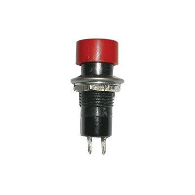 Push Button Switch - SPST 3A ON-OFF, Red round cap (456-602)