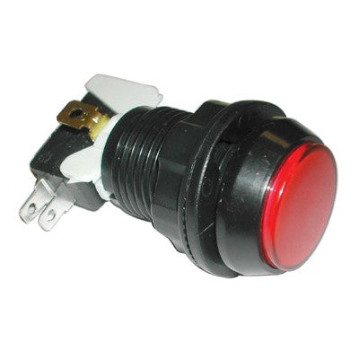 Push Button Game Switch - SPDT Round Red Lens, On-(On), Illuminated (459-512)