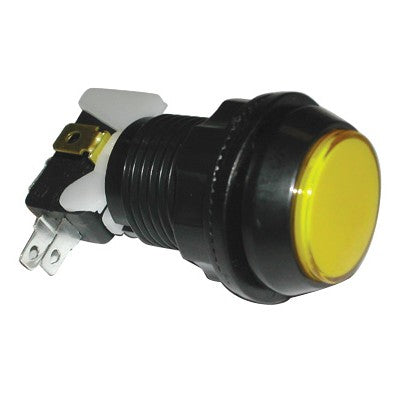 Push Button Game Switch - SPDT Round Yellow Lens, On-(On), Illuminated (459-514)