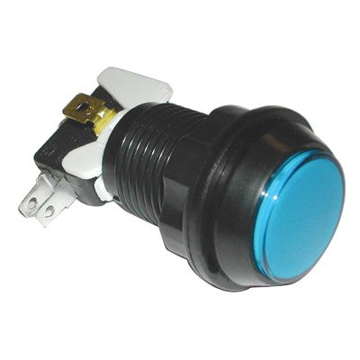 Push Button Game Switch - SPDT Round Blue Lens, On-(On), Illuminated (459-516)