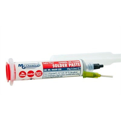 Sn63/Pb37 No-Clean Solder Paste - Syringe, 35g (4860P-35G)