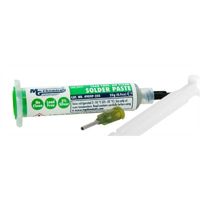 Lead Free w/ Silver No-Clean Solder Paste - Syringe, 25g (4900P-25G)