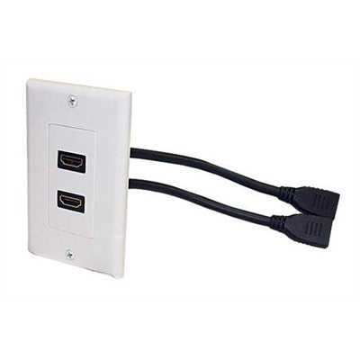 Wall Plate, HDMI 2 Port Pigtail (526-102WH)