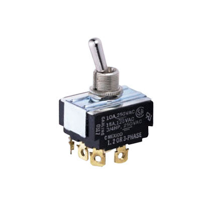 Toggle Switch - 3PST 15A, ON-ON, Screw Terminals (54-016)