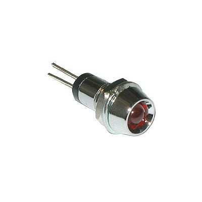 Indicator Lamp - 5mm LED, Chrome Bezel - Red (55-432-1)