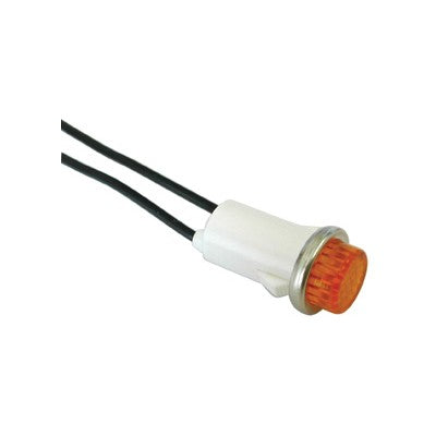 120 VAC Neon Indicator Light - Raised Amber Lens (55-483-1)