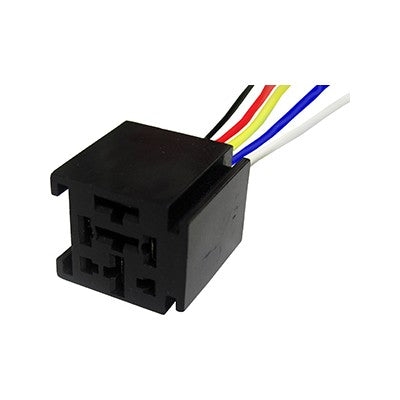 Automotive Heavy Duty Relay Socket w/ Pigtail - 5 Pin, For 0.375" Blades (5566-11)