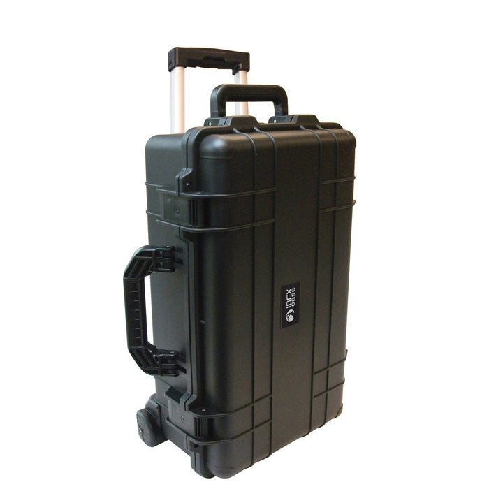 IBEX Protective Case 1800 with foam, 21 x 14 x 8.8", Black, with Wheels (IC-1800BKW)